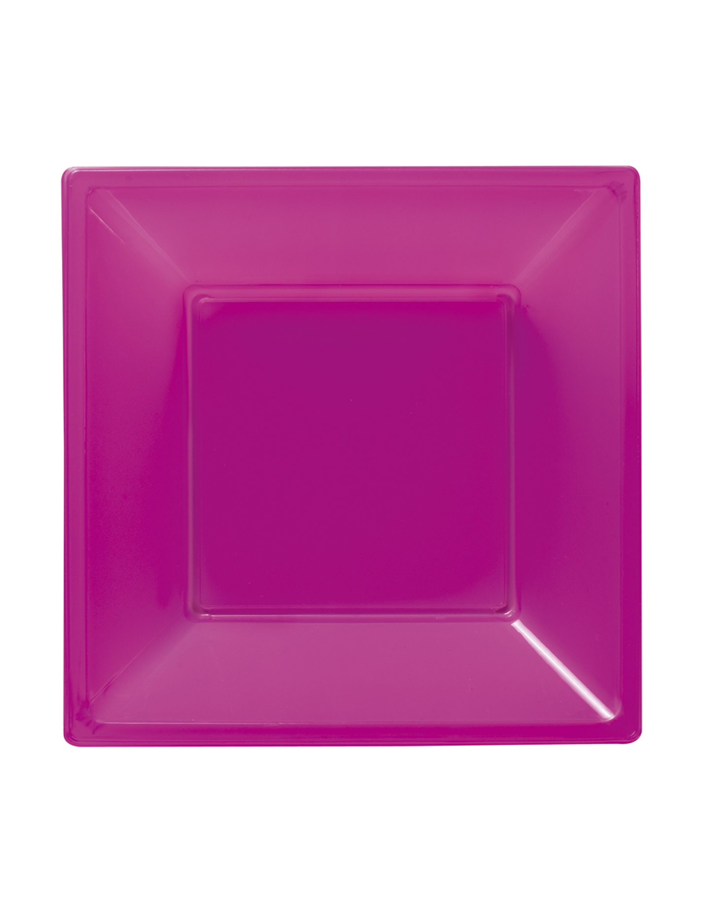 8 Assiettes Fuchsia carrées creuses en  plastique 18 cm Modus Vivendi