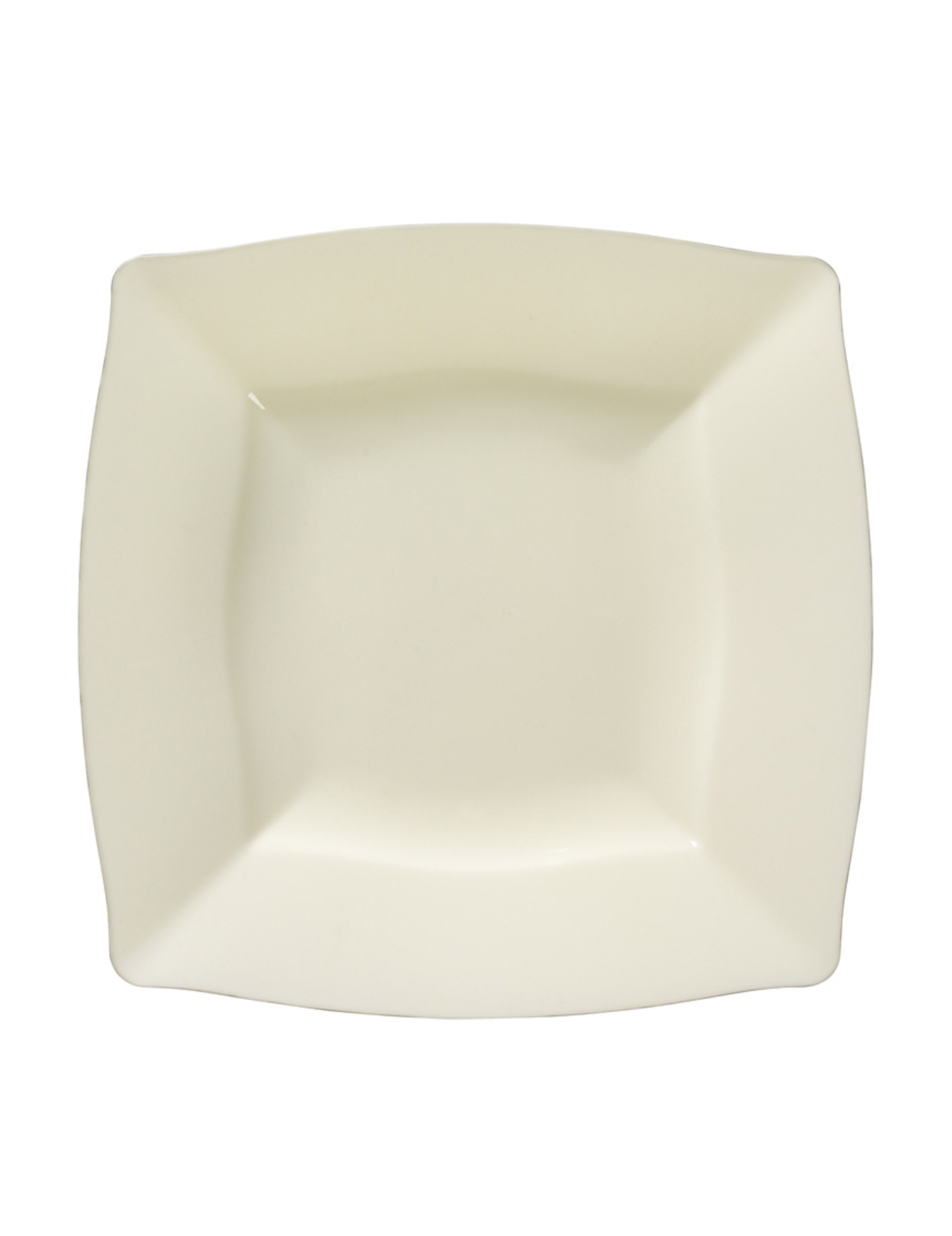 6 Assiettes ivoire carrées en plastique 20 cm Modus Vivendi
