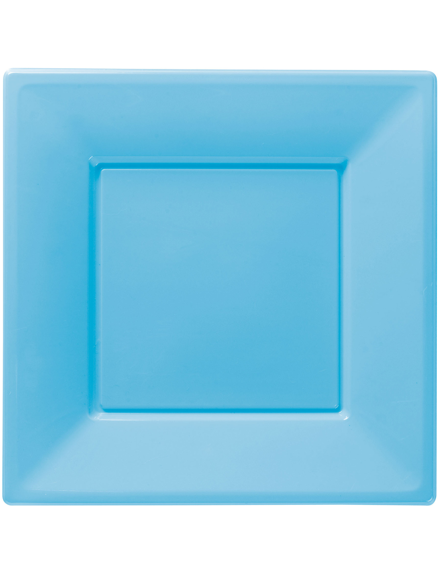 8 Assiettes Bleu Clair carrées en plastique 23 cm Modus Vivendi