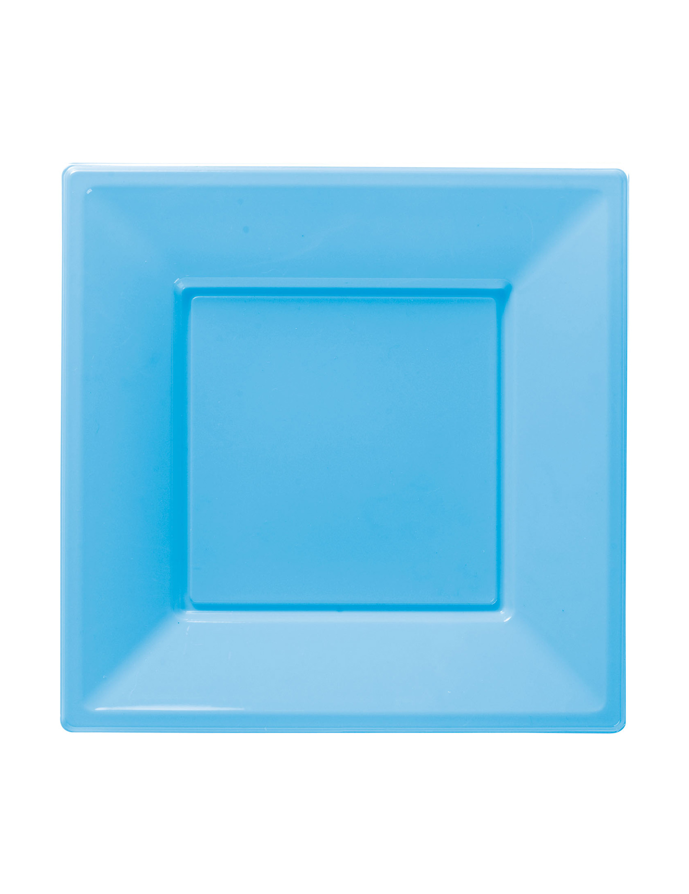 8 Assiettes Bleu Clair carrées en plastique 18 cm Modus Vivendi