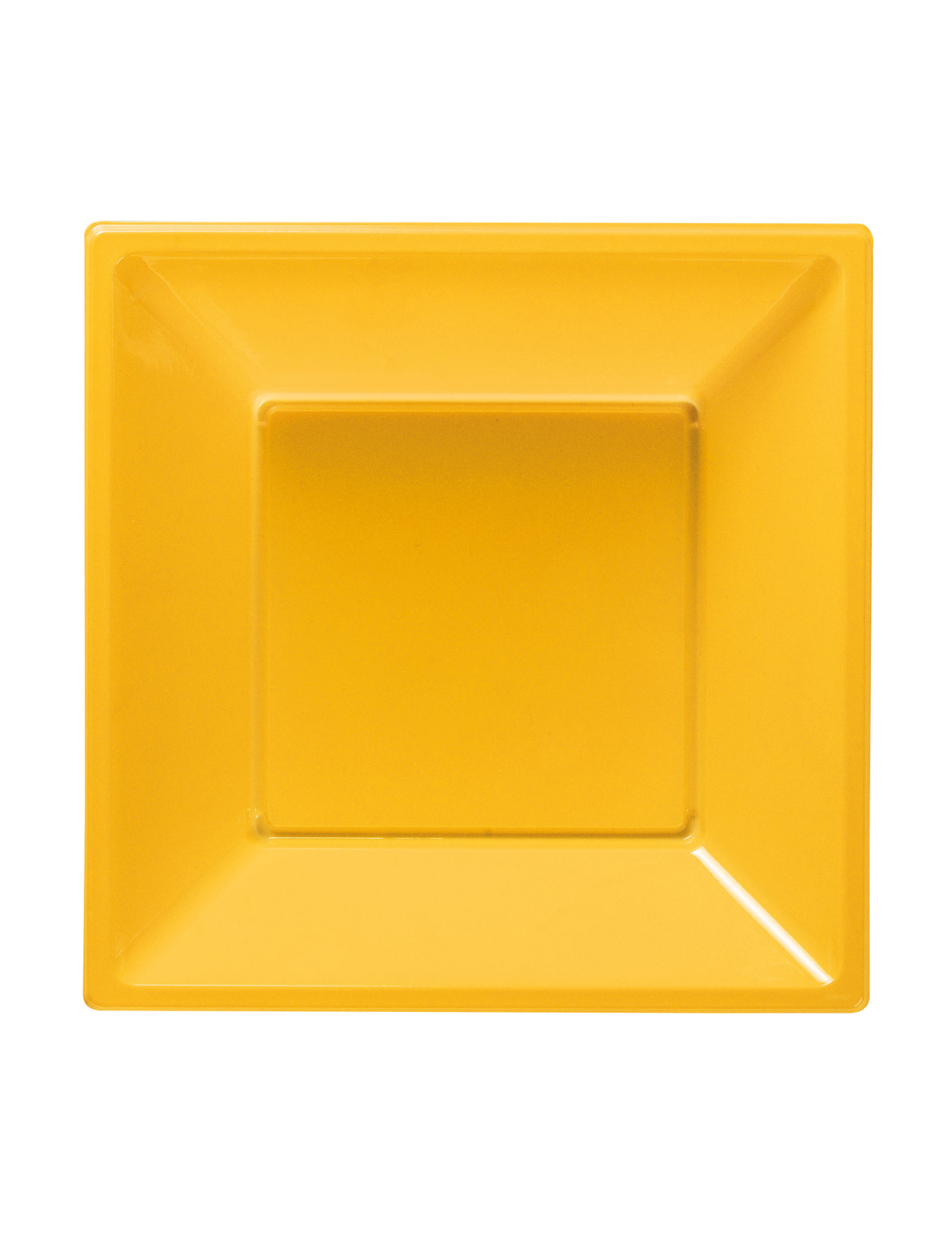 8 Assiettes Jaunes carrées creuses en plastique 18 cm Modus Vivendi