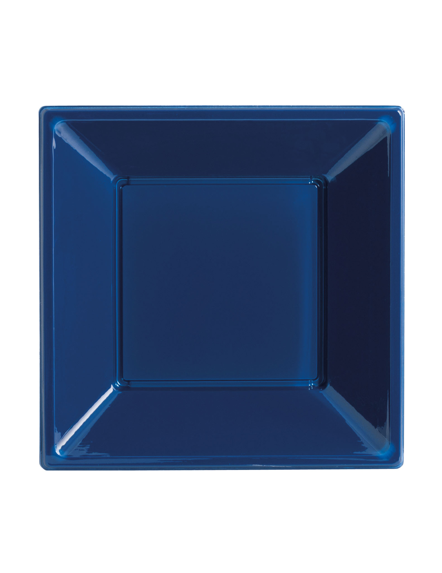 8 Assiettes Bleues carrées creuses en plastique 18 cm Modus Vivendi
