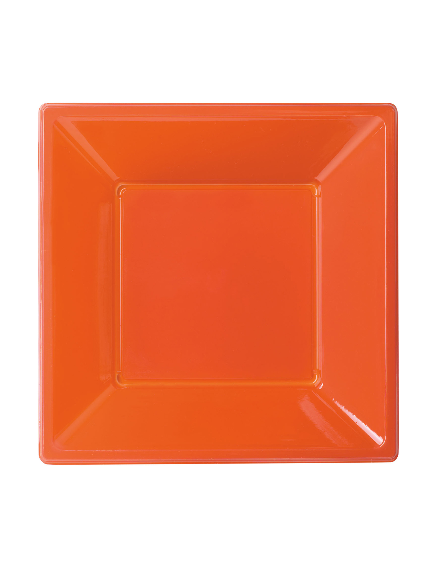 8 Assiettes Oranges carrées creuses en plastique 18 cm Modus Vivendi