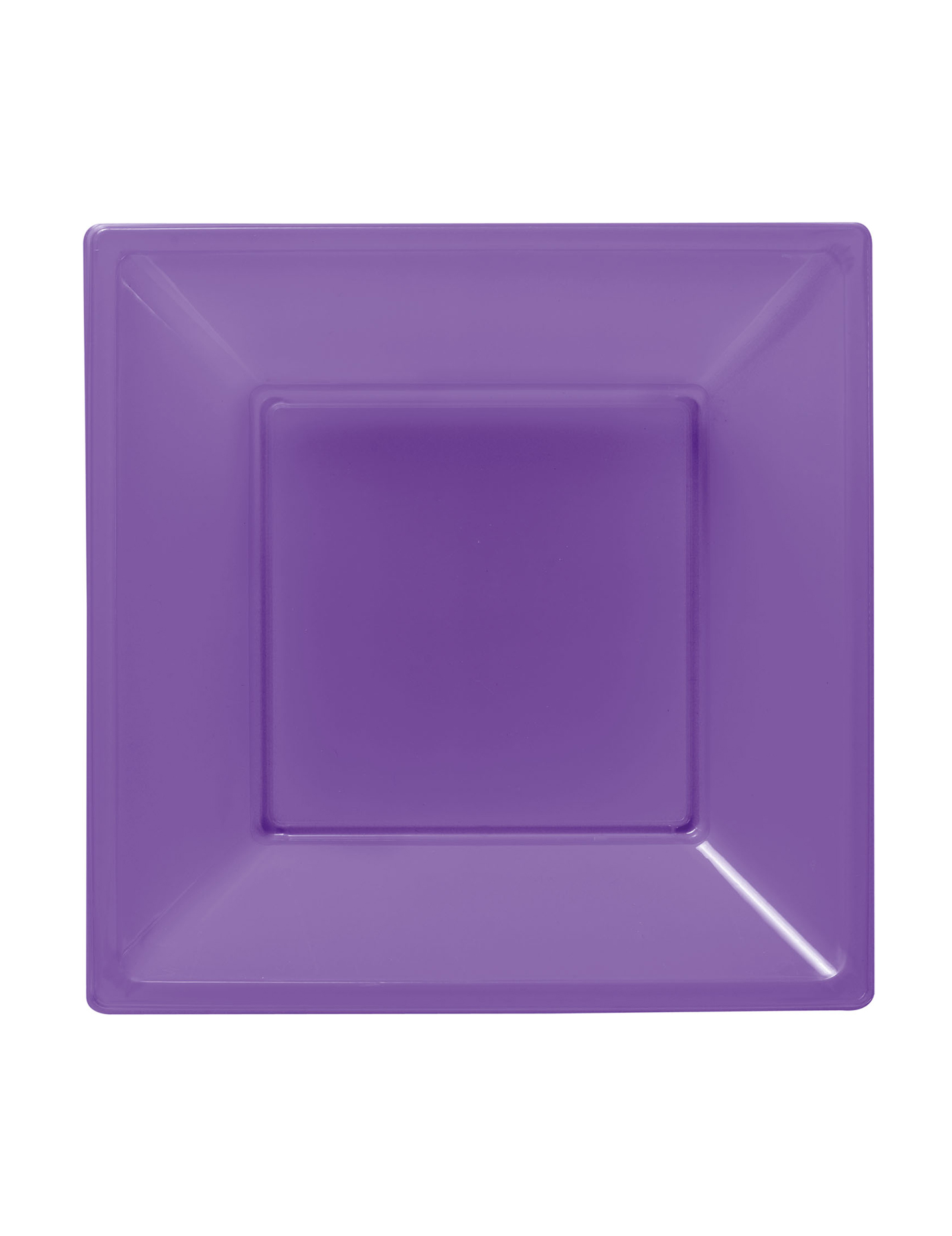 8 Assiettes violettes carrées creuses en plastique 18 cm Modus Vivendi