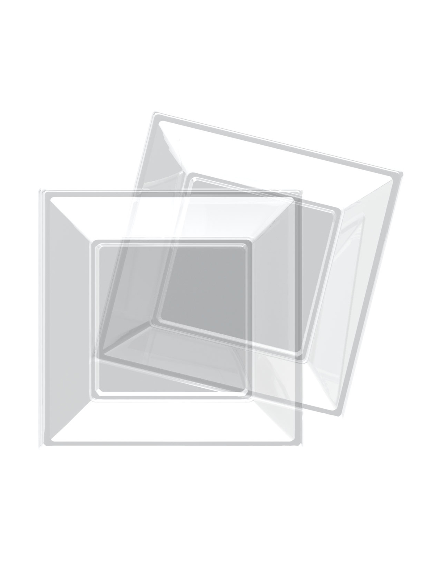 8 Assiettes Transparentes carrées en plastique 18 cm Modus Vivendi