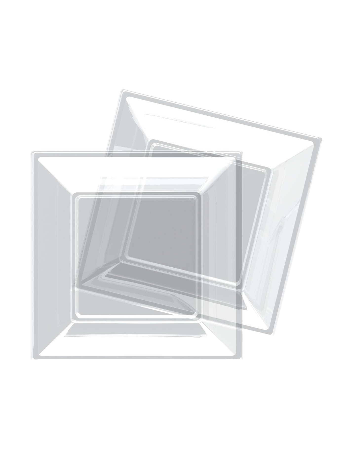 8 Assiettes carrées creuses Modus Vivendi Transparent