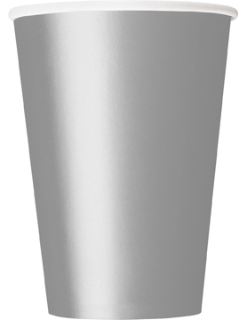 10 Gobelets en carton argent 355 ml