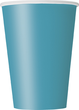 10 Gobelets en carton bleu caraïbe 355 ml