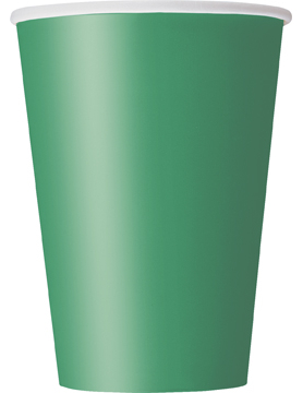 10 Gobelets en carton vert émeraude 355 ml