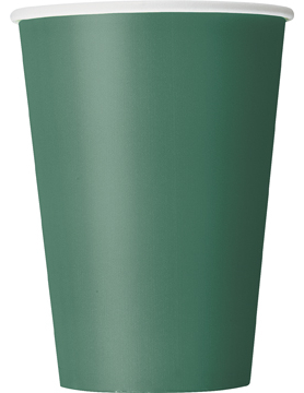 10 Gobelets en carton vert foncé
