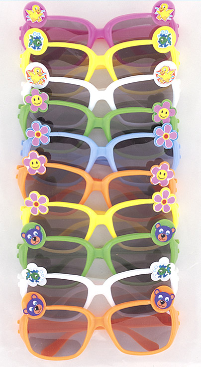 10 Lunettes couleurs avec pin's