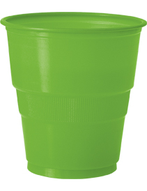 12 Gobelets en plastique vert citron