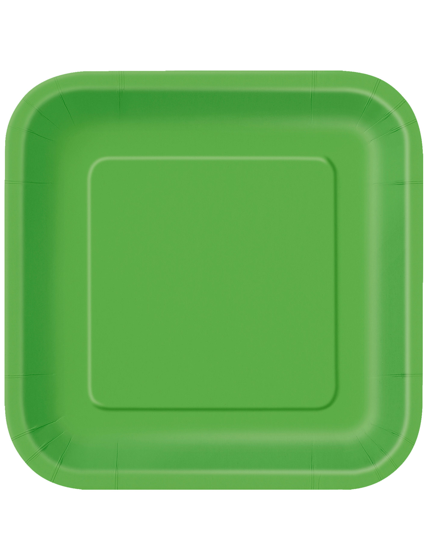 14 Assiettes carrées en carton vert citron 23 cm