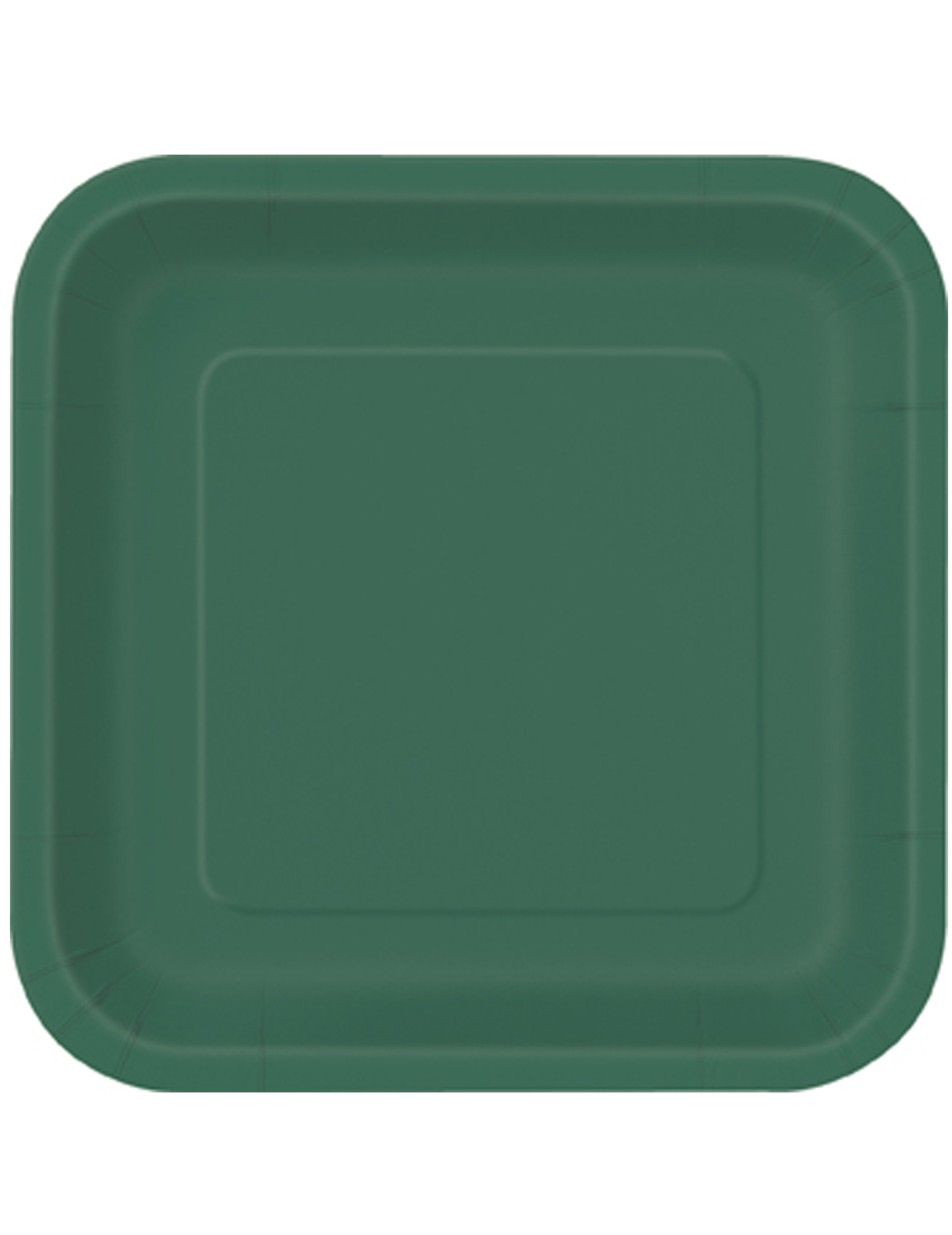 14 Grandes assiettes en carton vert foncé