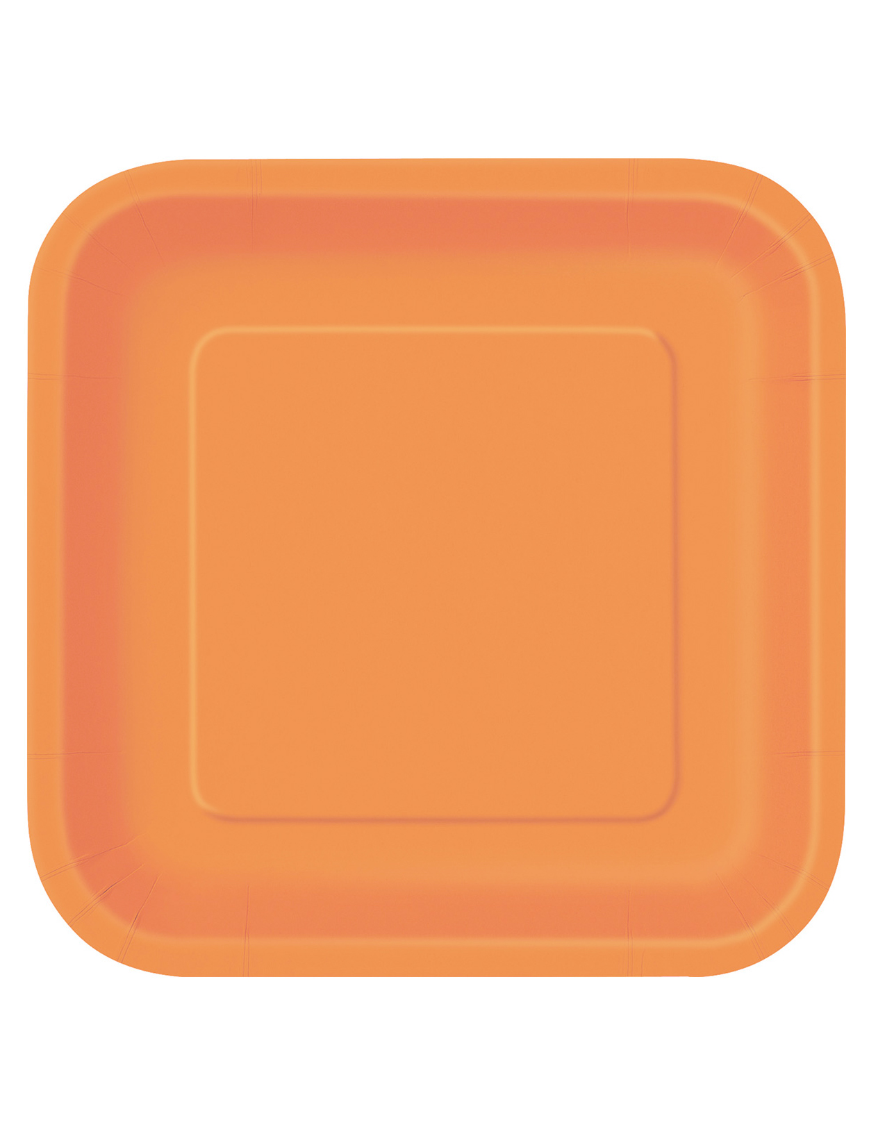 14 Assiettes carrées en carton oranges 22 cm