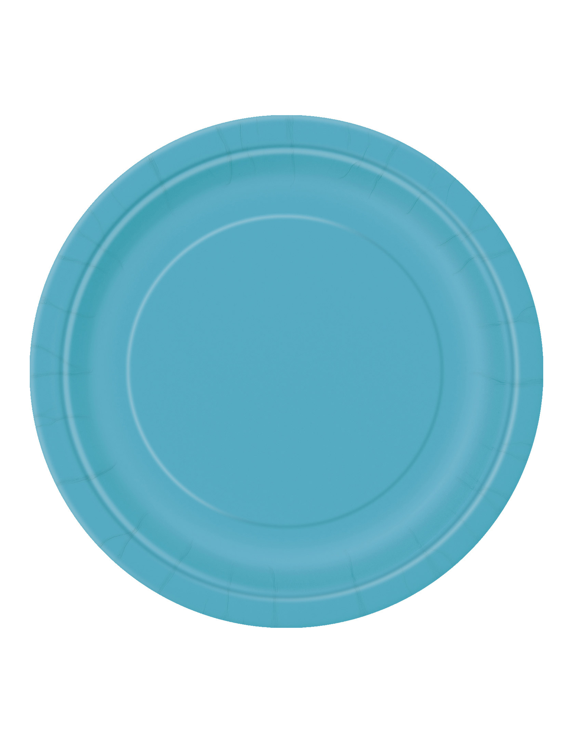 16 Grandes assiettes en carton bleu caraïbe 23 cm