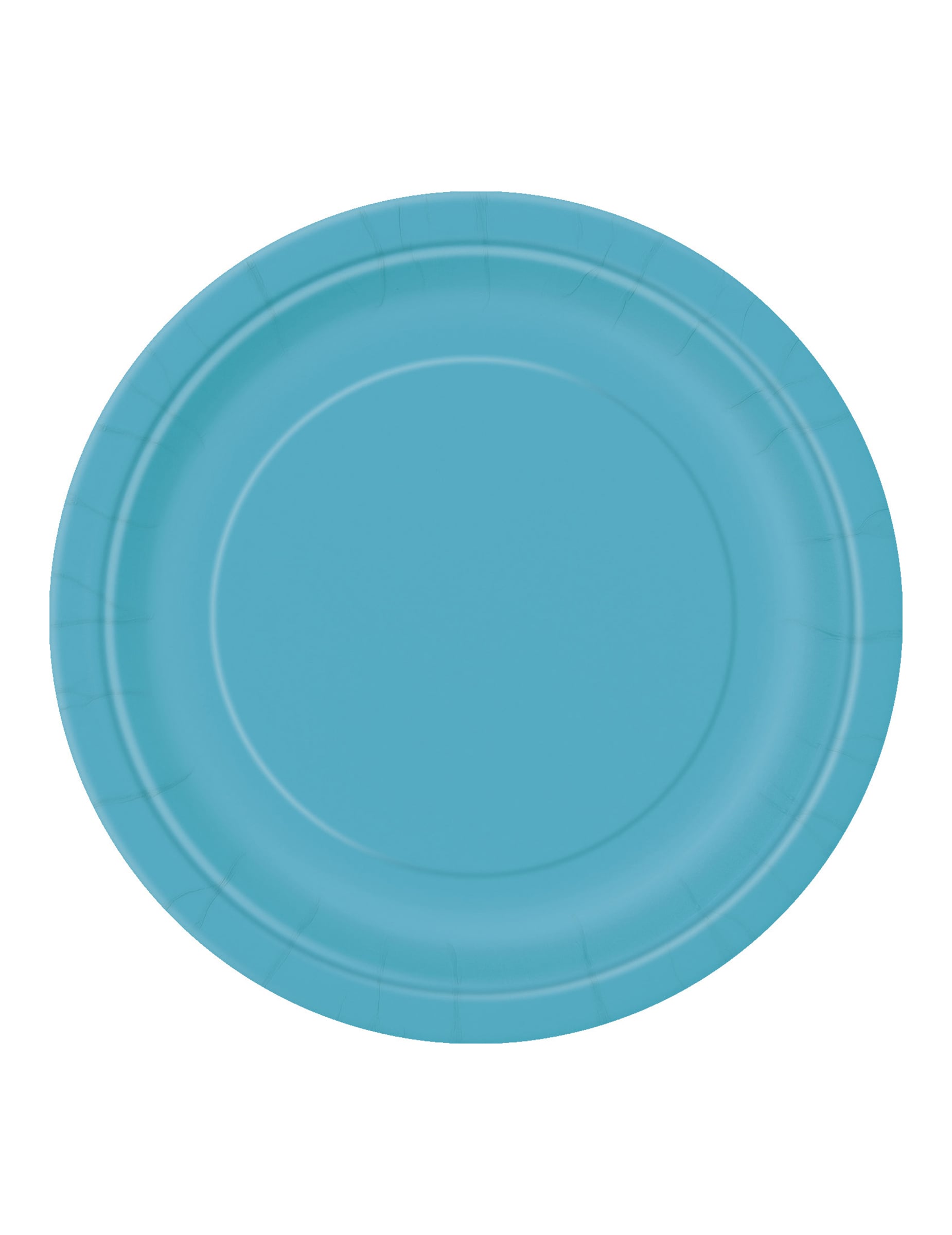 16 Grandes assiettes en carton bleu caraïbe 23 cm