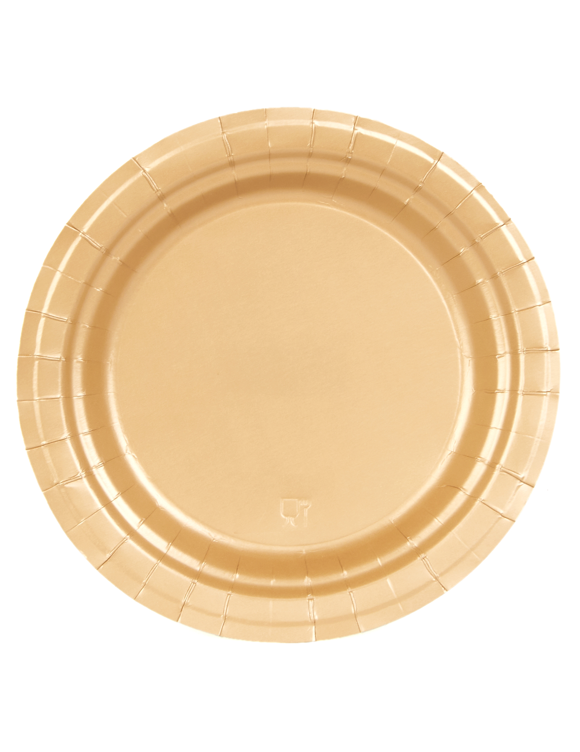 16 assiettes en carton doré mat 22 cm rondes