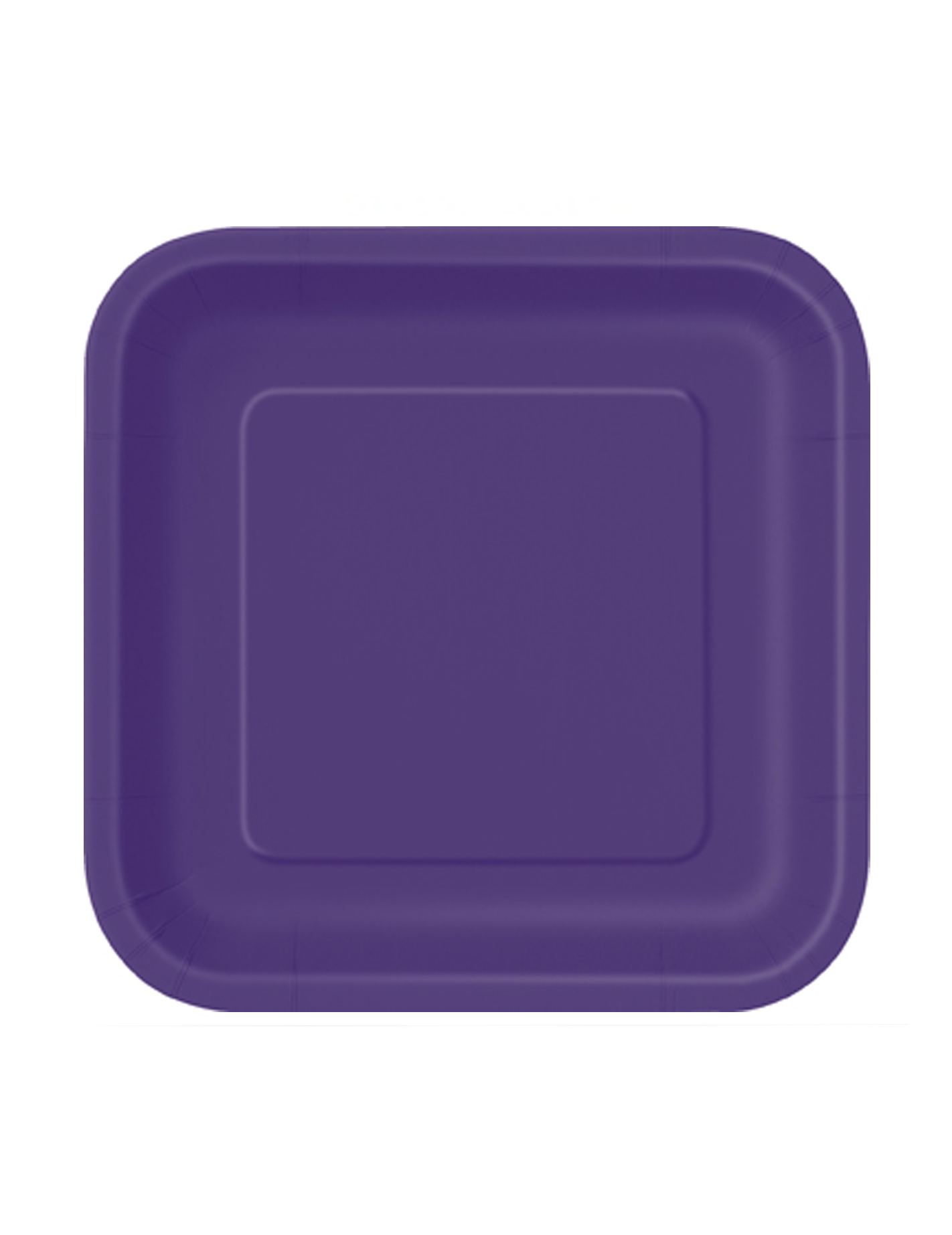 16 Petites assiettes carrées en carton violettes 18 cm