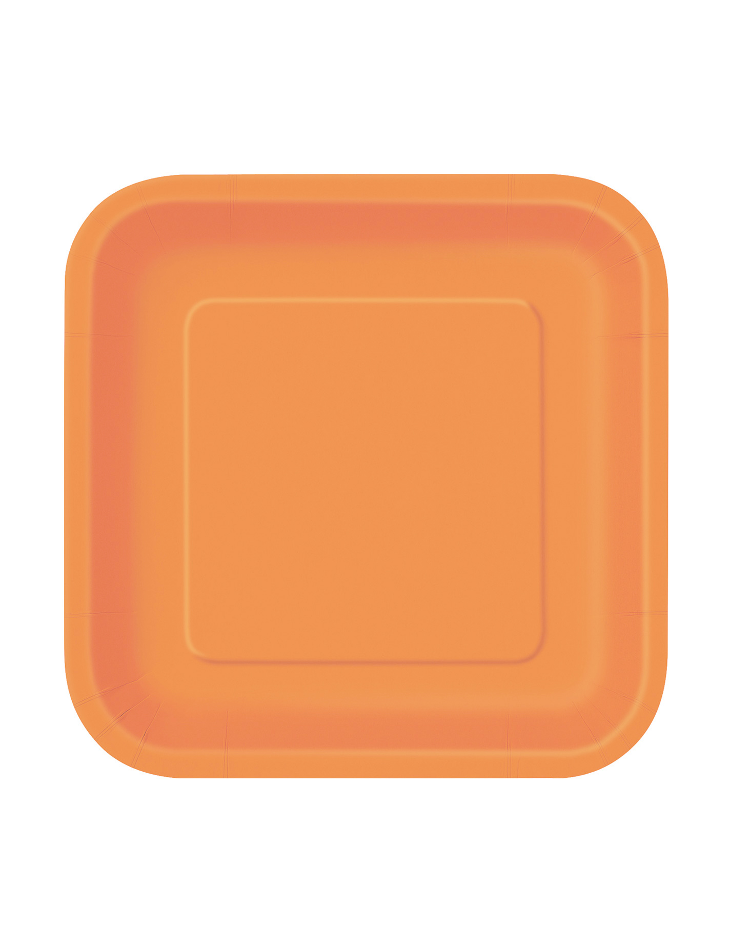 16 Petites assiettes carrées en carton oranges 18 cm