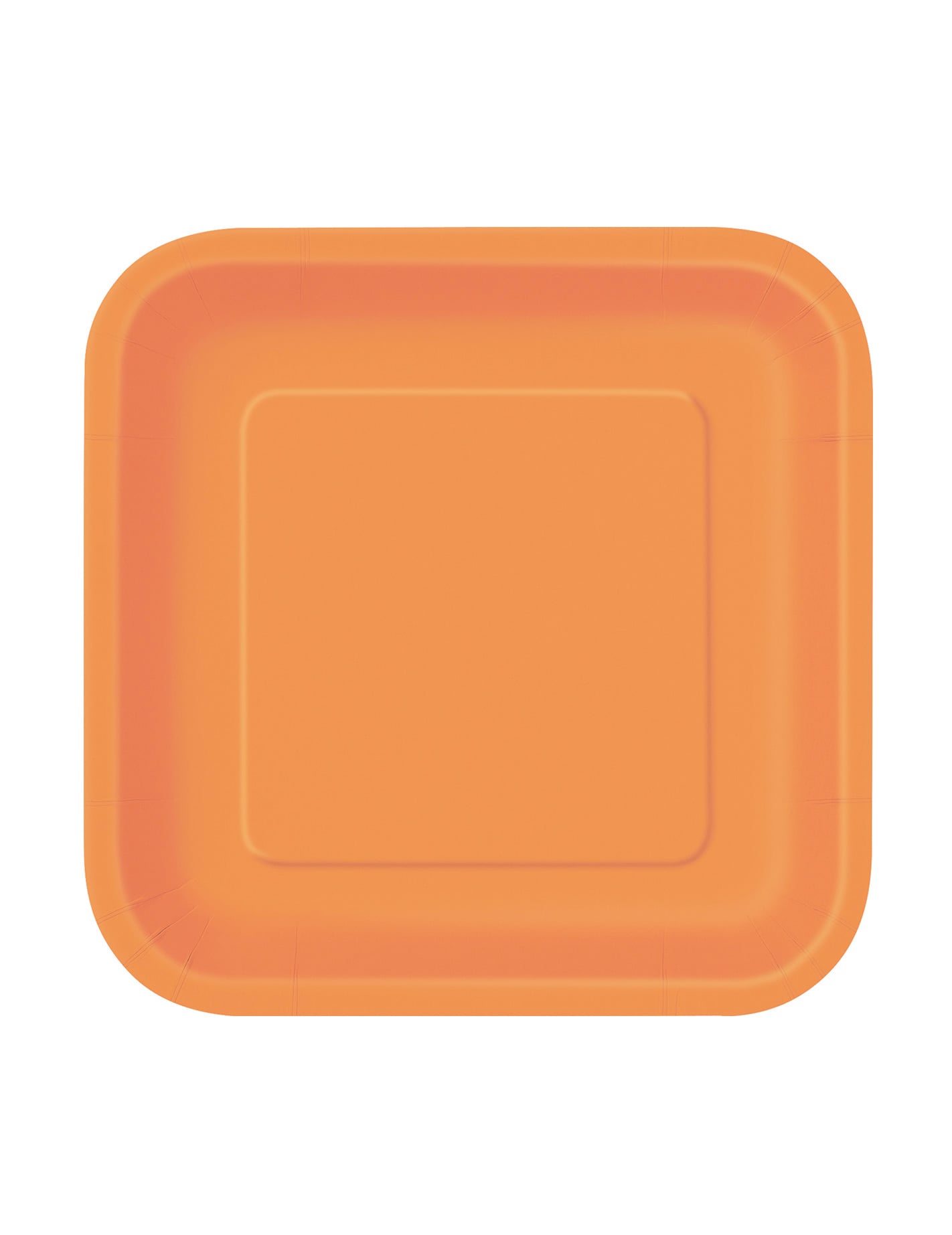 16 Petites assiettes carrées en carton oranges 18 cm