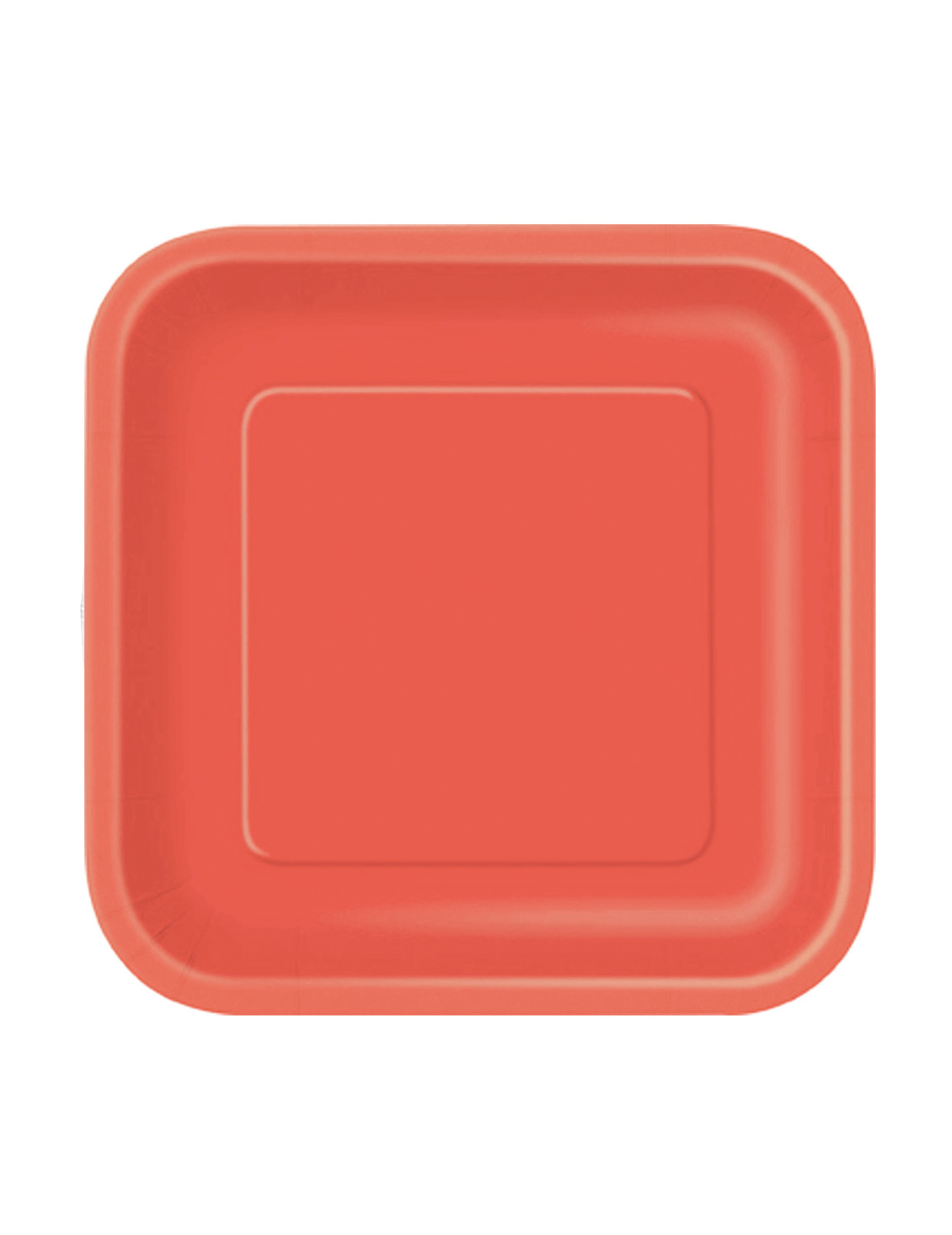 16 Petites assiettes carrées en carton rouge clair 18 cm