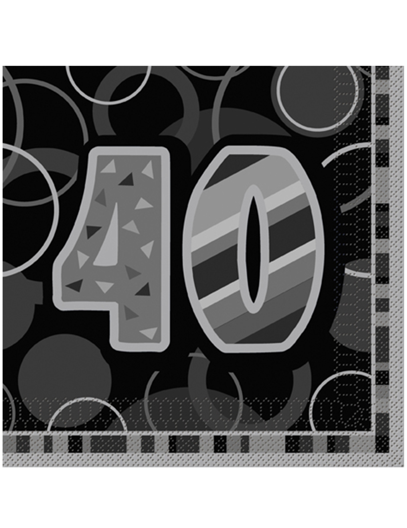 16 Serviettes en papier 40 ans grises 33 x 33 cm