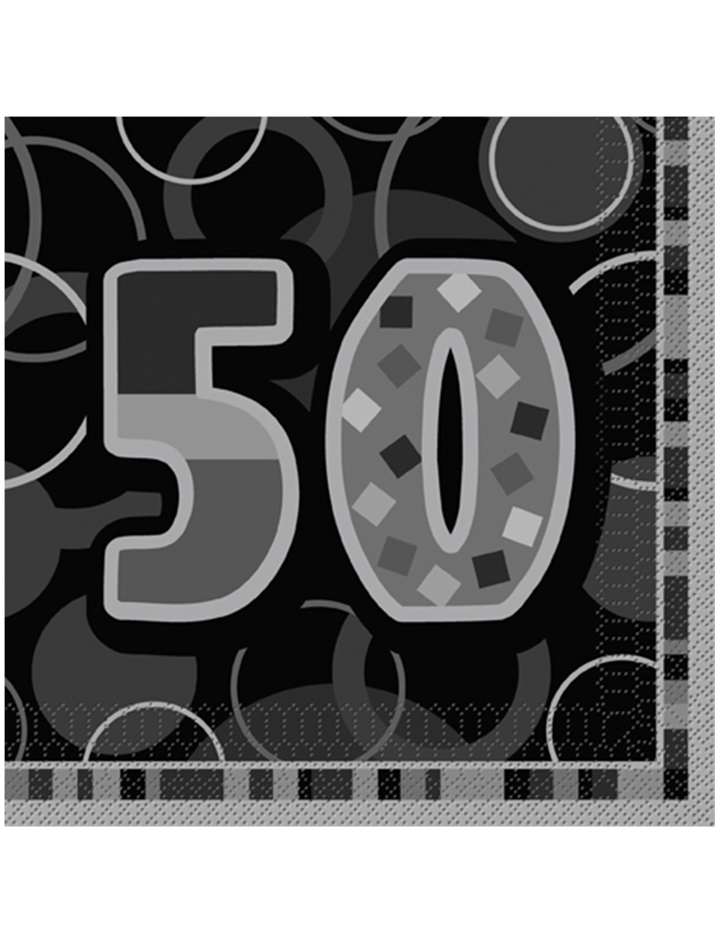 16 Serviettes en papier 50 ans grises 33 x 33 cm