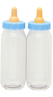 2 Biberons en plastique garçon 13 x 3 cm pour dragées