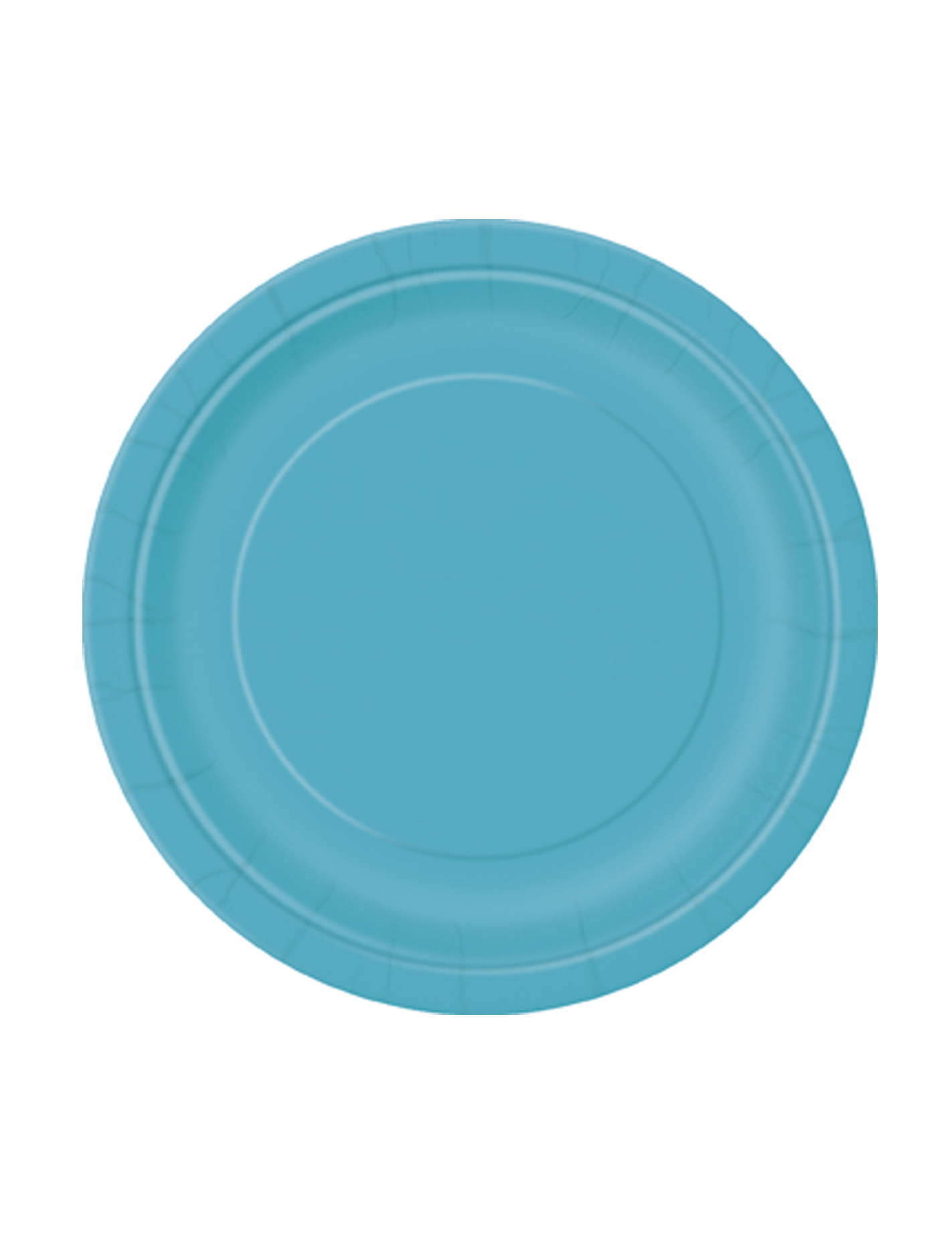 20 Petites assiettes rondes en carton turquoises 18 cm