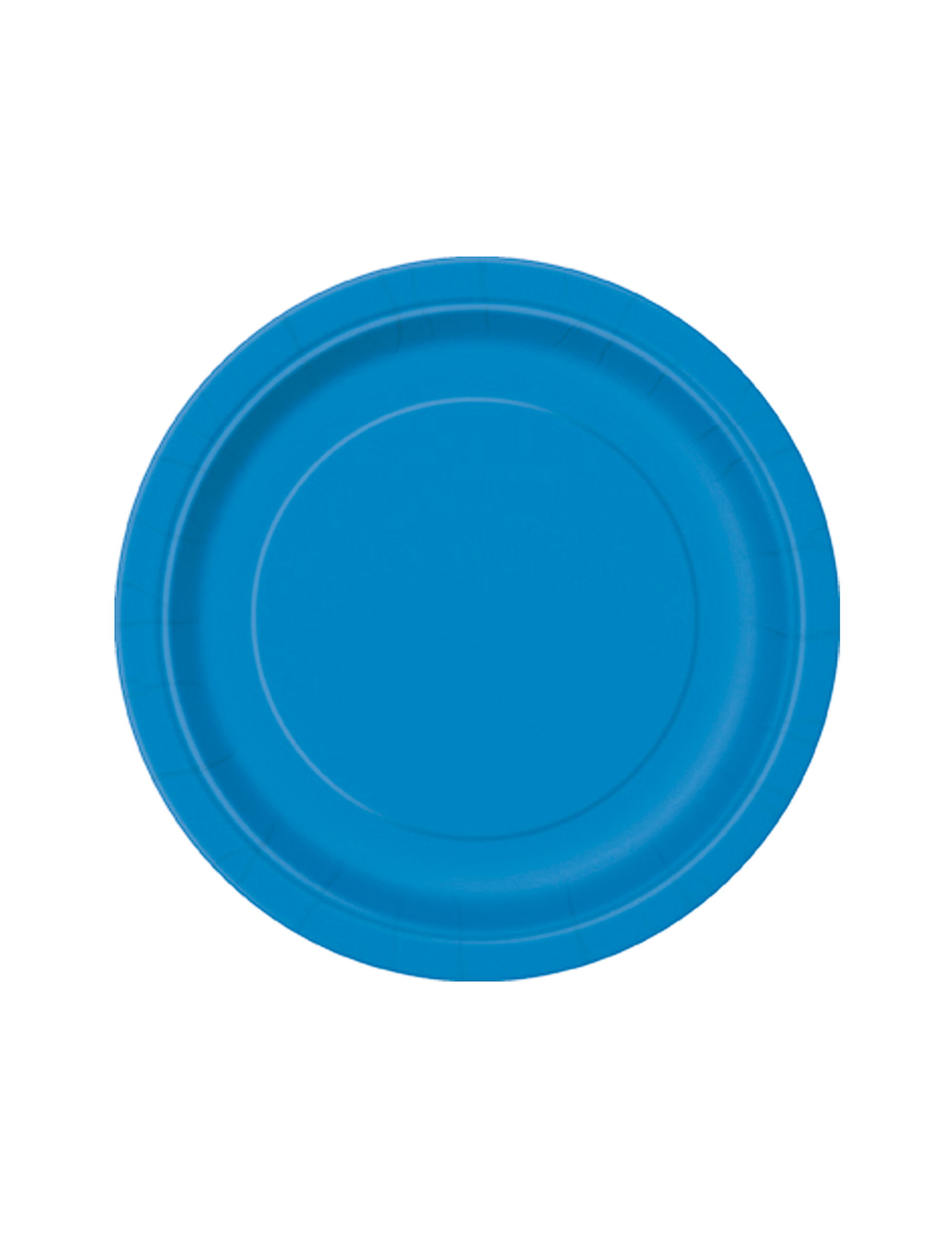 20 Petites assiettes rondes en carton bleues 17 cm