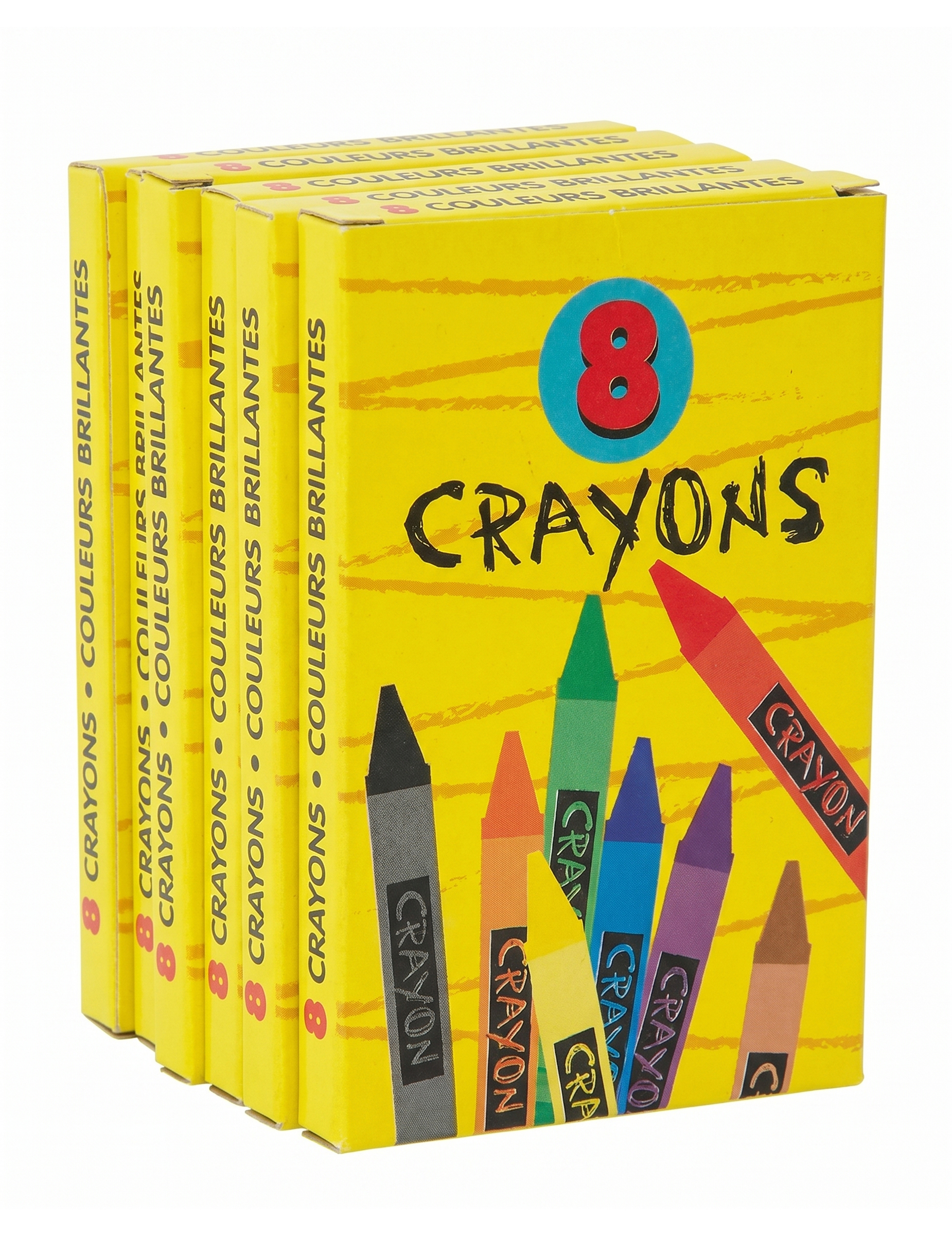 6 boîtes de crayons de couleur 8,8 cm pour anniversaire