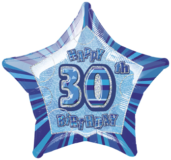 Ballon étoile bleu Age 30 ans
