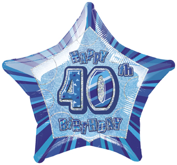 Ballon étoile bleu Age 40 ans