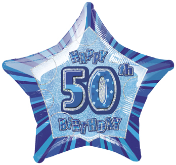 Ballon étoile bleu Age 50 ans