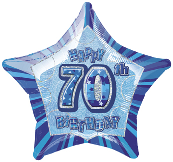 Ballon étoile bleu Age 70 ans