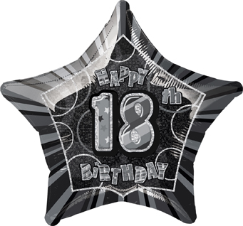 Ballon étoile gris Age 18 ans
