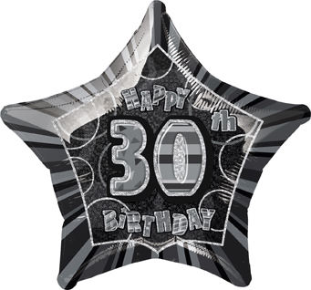 Ballon étoile gris Age 30 ans
