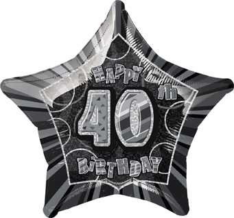 Ballon étoile gris Age 40 ans