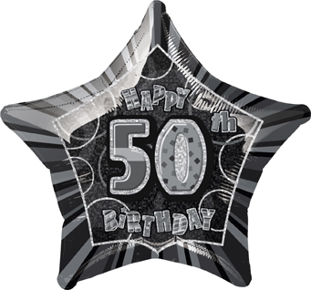 Ballon étoile gris Age 50 ans