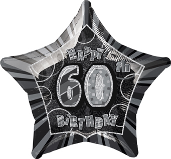 Ballon étoile gris Age 60 ans