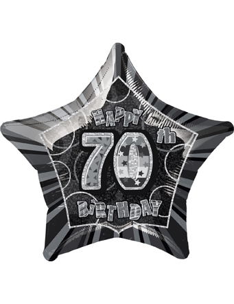 Ballon étoile gris Age 70 ans