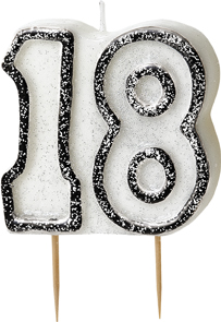 Bougie Age 18 ans gris