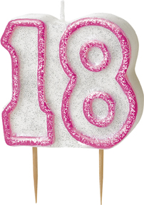 Bougie Age 18 ans rose