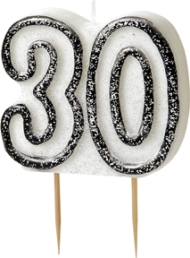 Bougie Age 30 ans gris