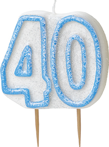 Bougie Age 40 ans bleu