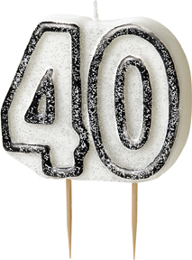 Bougie Age 40 ans gris