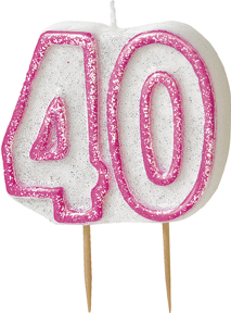 Bougie Age 40 ans rose