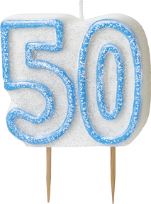 Bougie Age 50 ans bleu