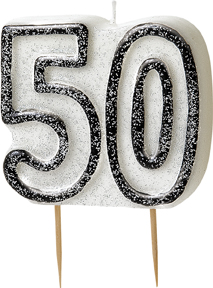 Bougie Age 50 ans gris